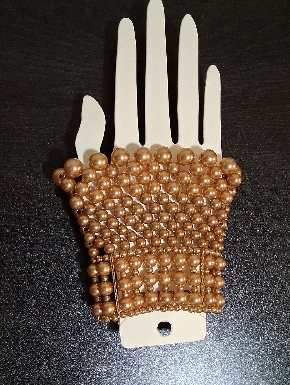 Stylish Women's Gold Color Beaded Stretch Bracelet